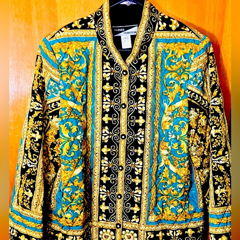 Parnes Feinstein Women’s 12(L) Quilted Polyester Jacket Vintage Colorful